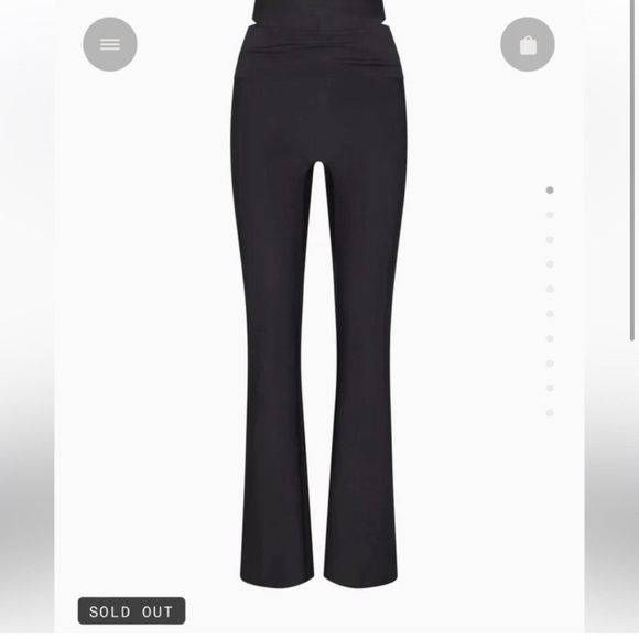 Khy Sleek Stretch Cutout Foldover Pants Black Women’s Size Large - Picture 2 of 4